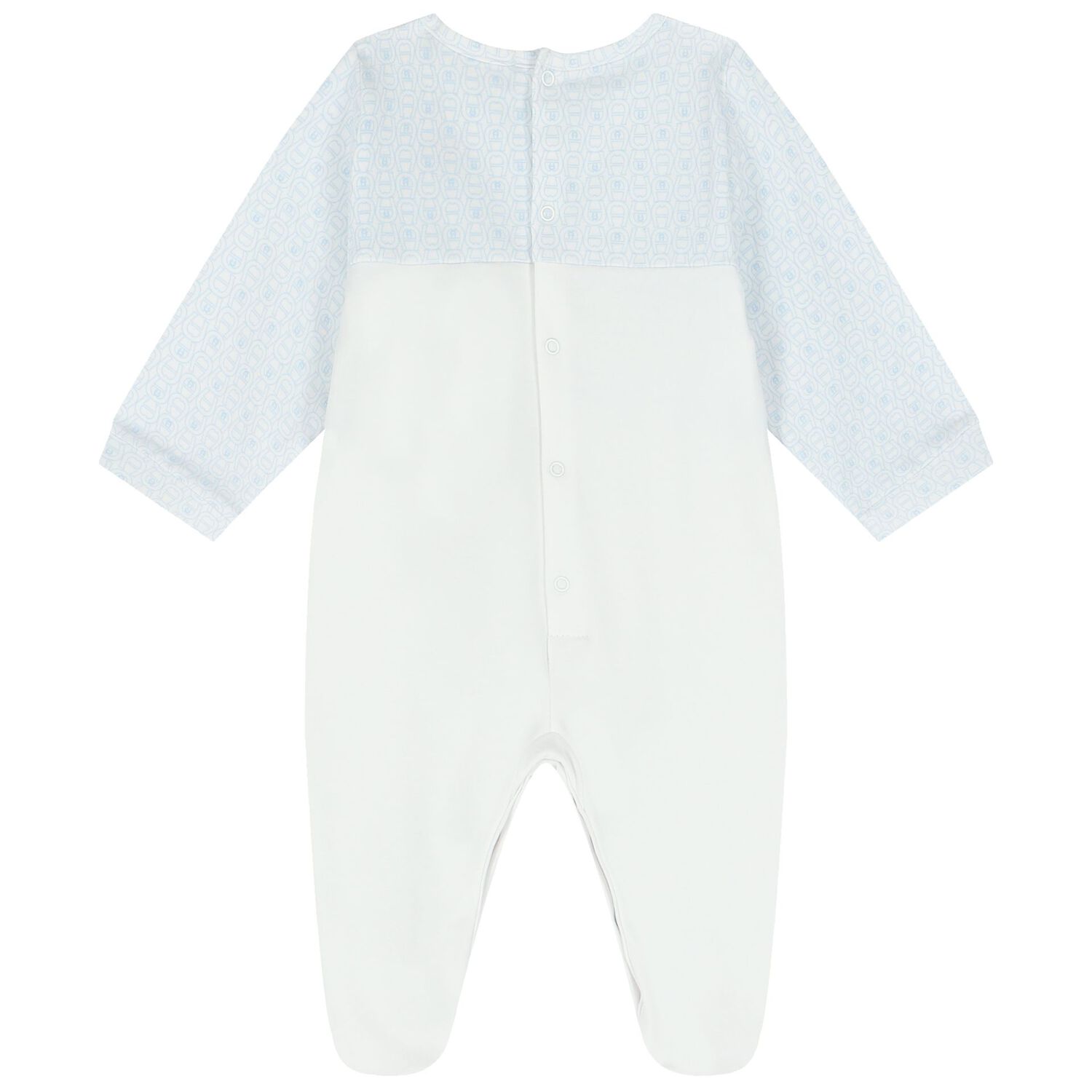 Baby Boys White & Blue Logo Babygrow, 2, hi-res