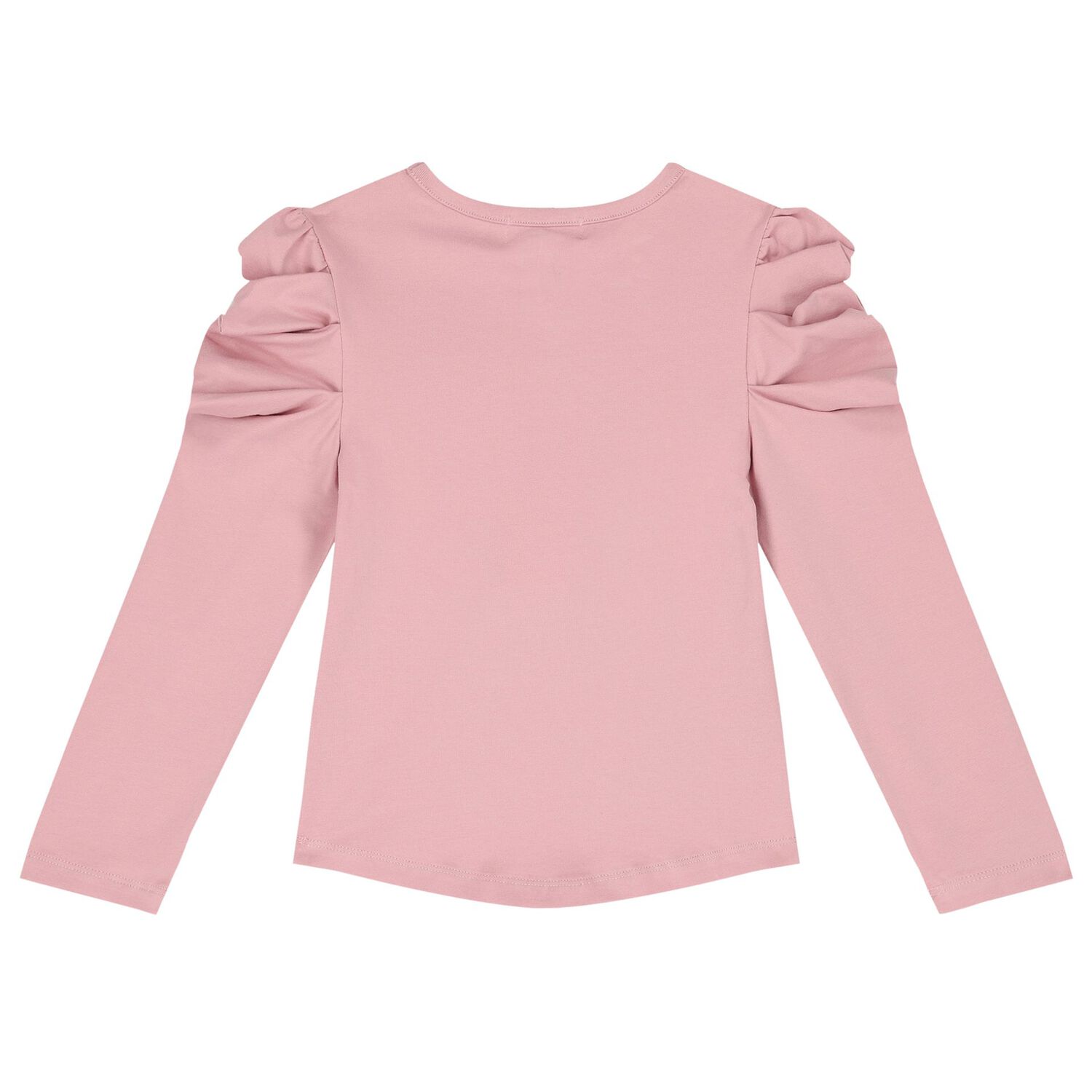 Girls Pink Bow Long Sleeve Top, 5, hi-res image number null