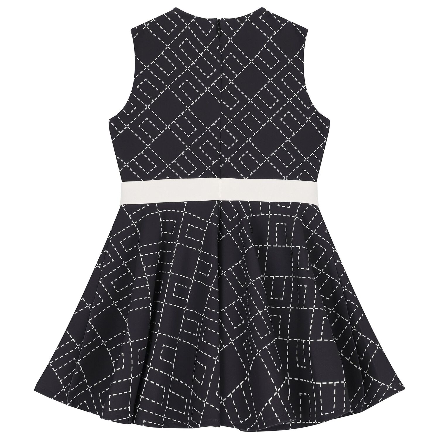 Girls Black Logo Dress, 3, hi-res