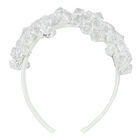 Girls White Embellished Diamante Headband, 1, hi-res
