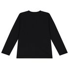 Black Teddy Bear Logo Long Sleeve Top, 1, hi-res
