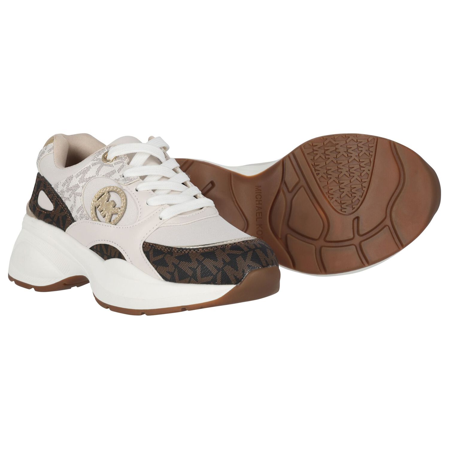 Girls Ivory Logo Trainers, 1, hi-res