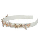 Girls White Embellished Headband, 1, hi-res