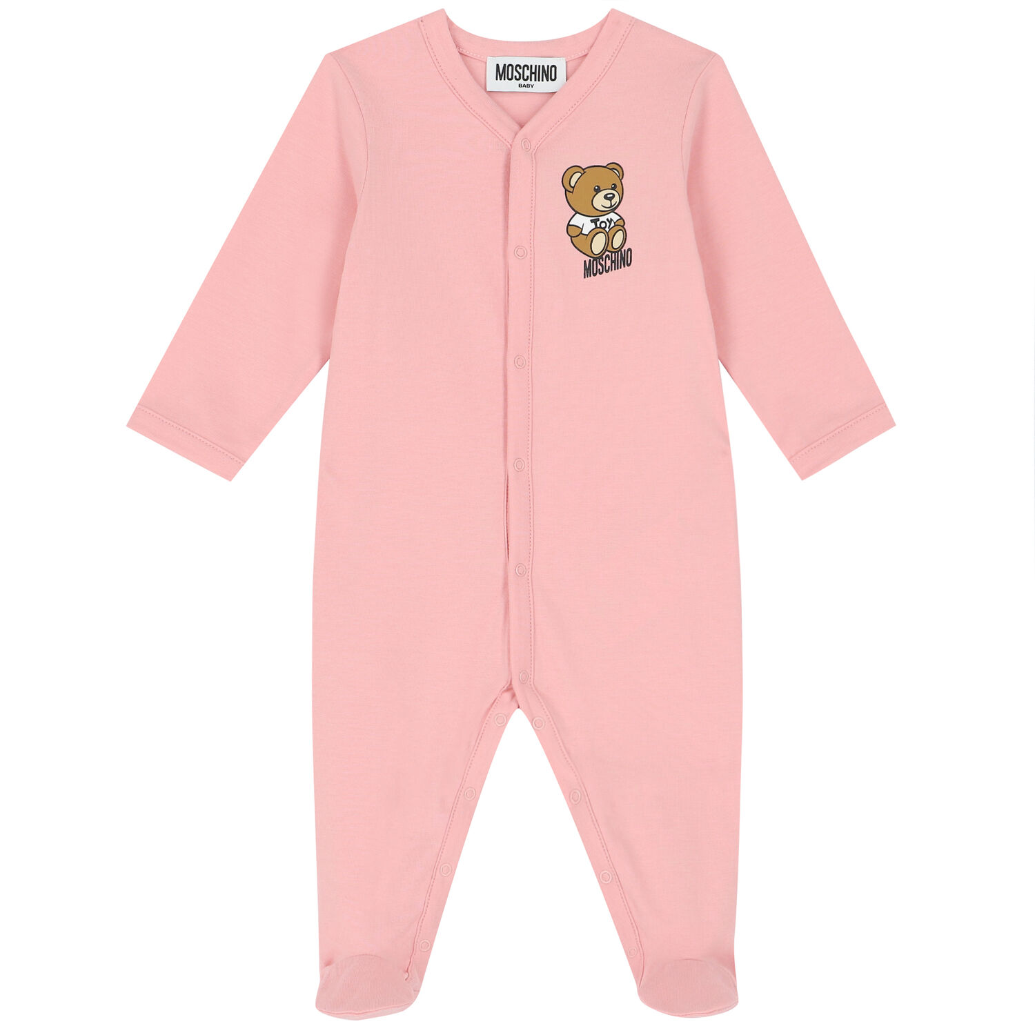 Pink Teddy Bear Logo Babygrow Set, 3, hi-res