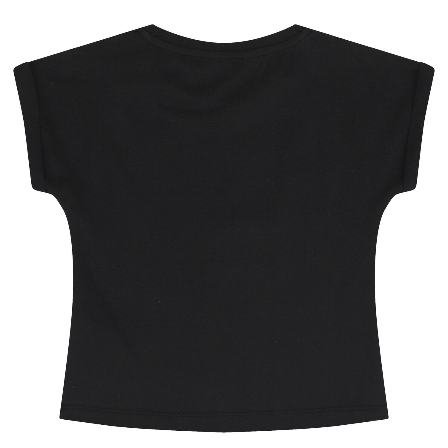 Girls Black Studded Logo T-Shirt, 1, hi-res