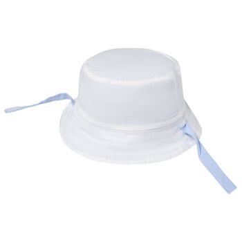 Blue & White Reversible Baby Hat