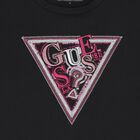 Girls Black Embellished Logo Long Sleeve Top, 2, hi-res