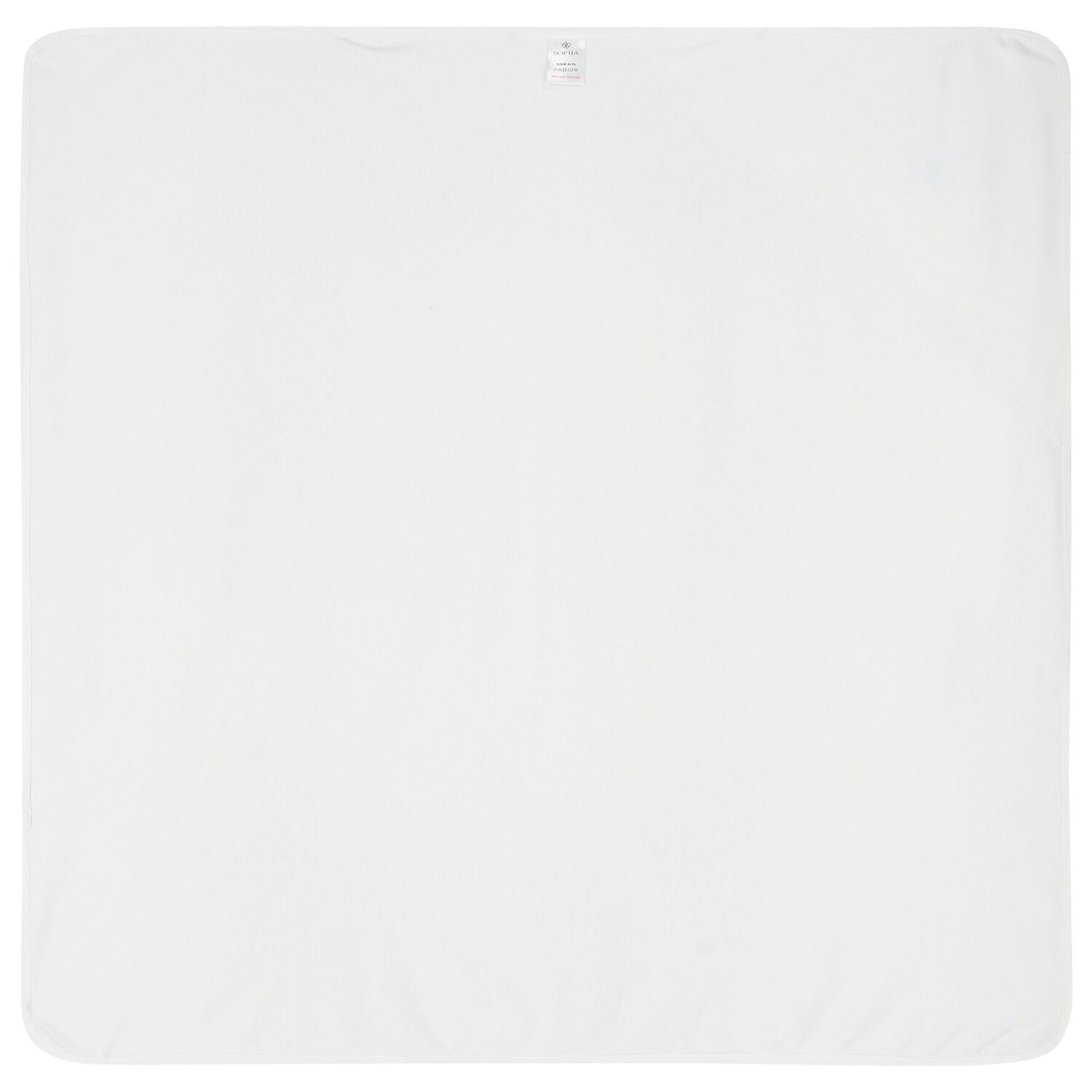 Baby Boys White & Blue Embroidered Blanket & Hat Set, 1, hi-res