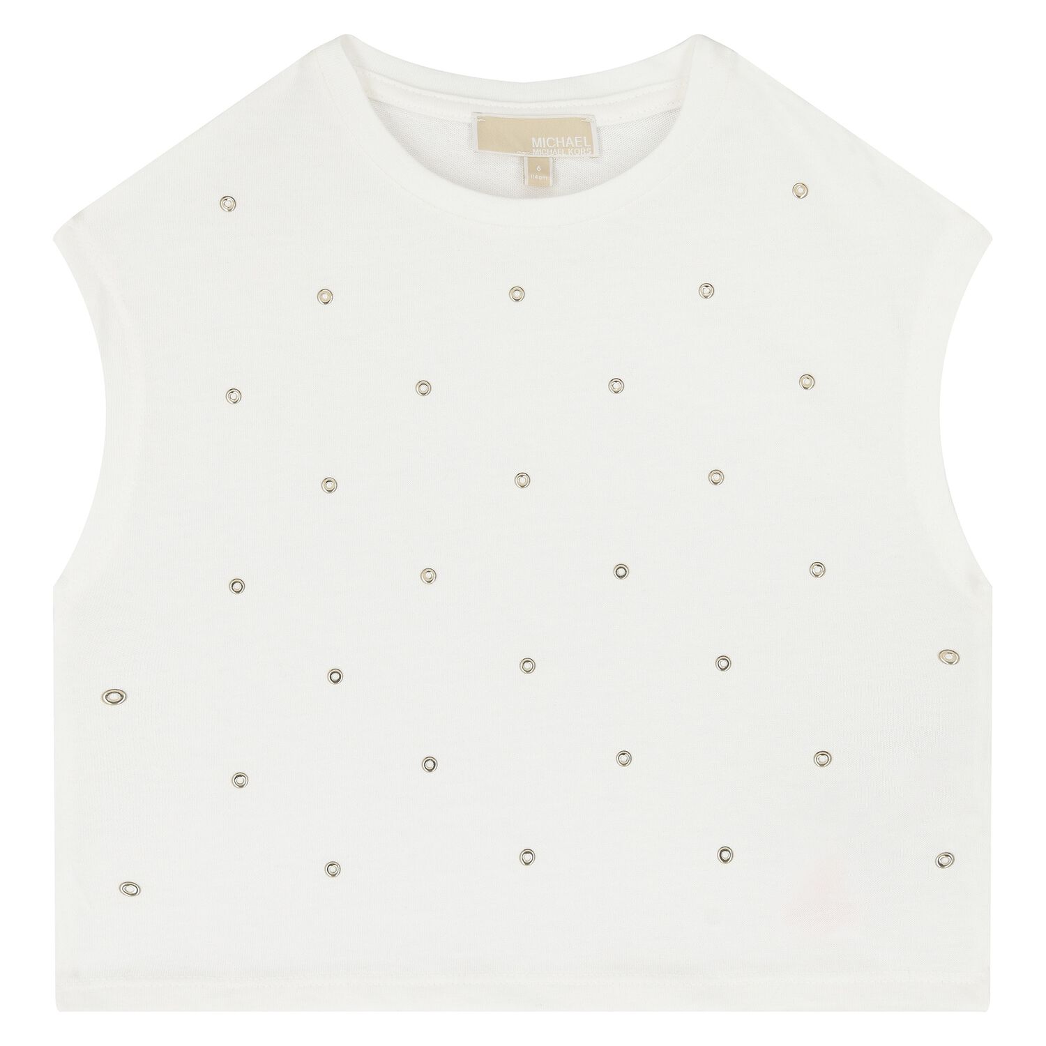 Girls Ivory & Gold Logo Top, 2, hi-res image number null