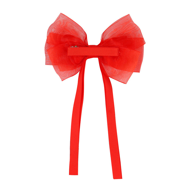 Girls Red Bow Hair Clip, 1, hi-res image number null