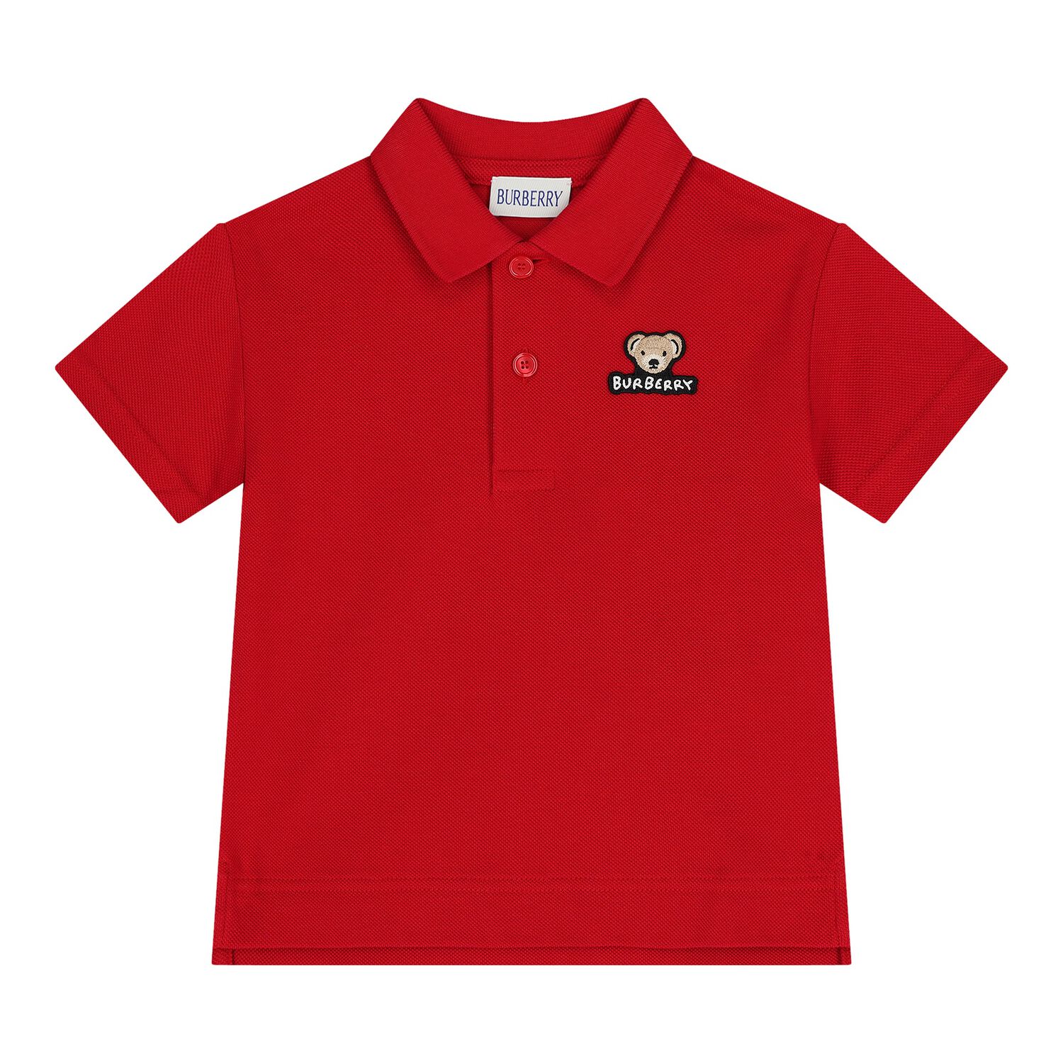 Younger Boys Red Teddy Bear Polo Shirt, 1, hi-res