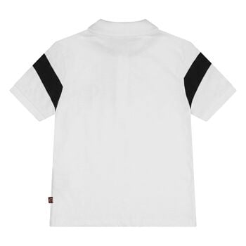 Younger Boys White & Black Logo Polo Shirt