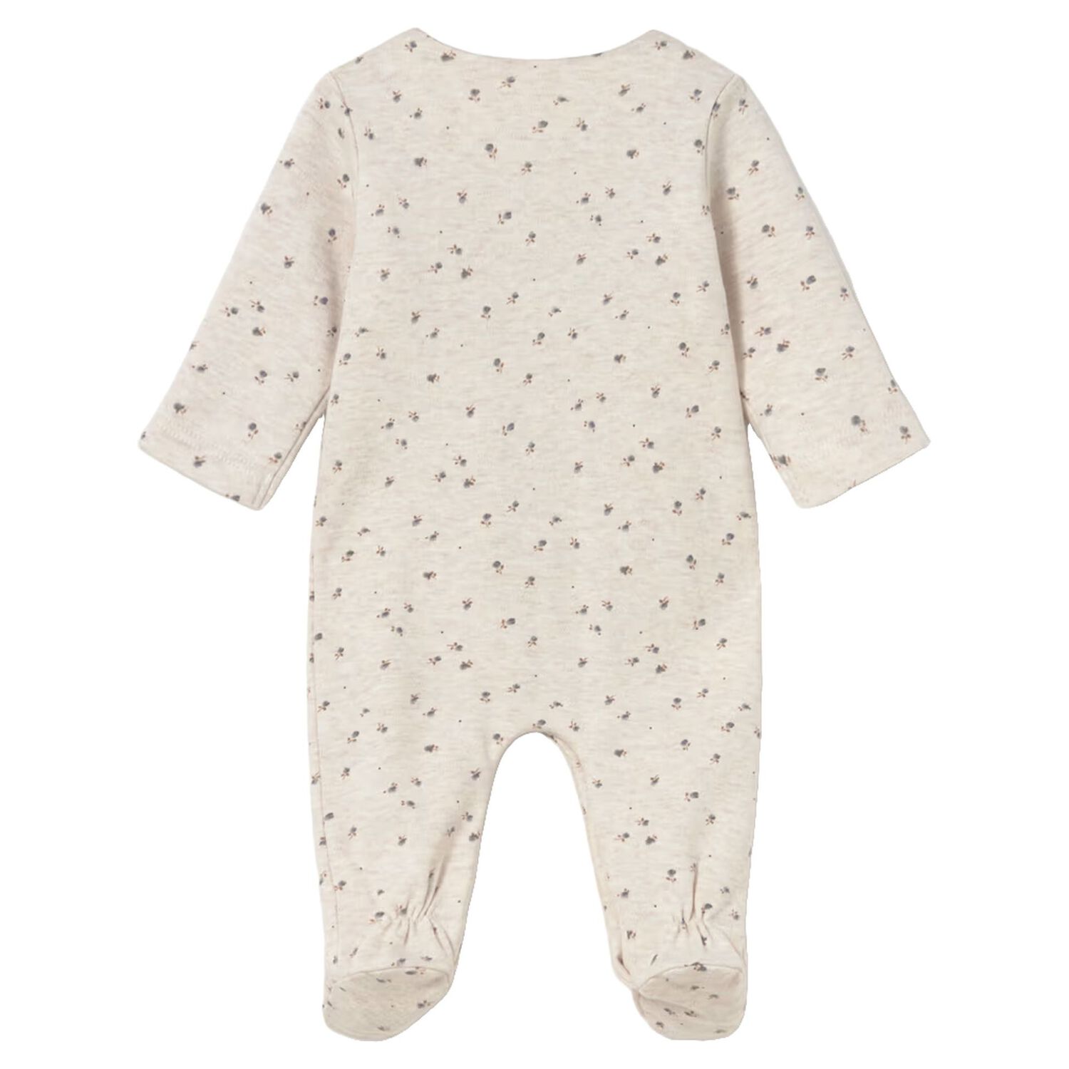 Baby Girls Beige Floral Babygrow, 1, hi-res