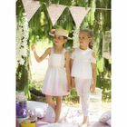 Girls Ivory & Pink Lace Dress, 1, hi-res