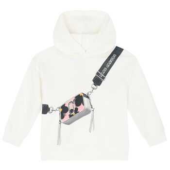 Girls Ivory Logo Bag Hooded Top