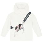 Girls Ivory Logo Bag Hooded Top, 1, hi-res