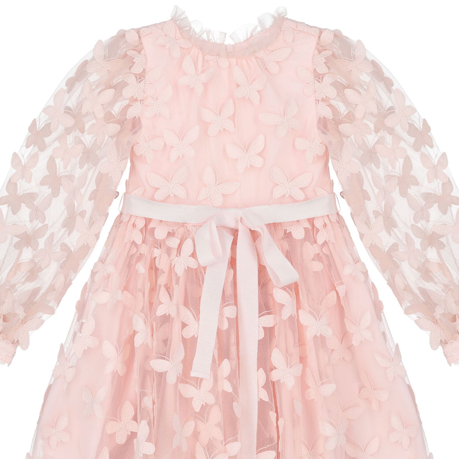 Girls Pink Butterfly Dress, 1, hi-res