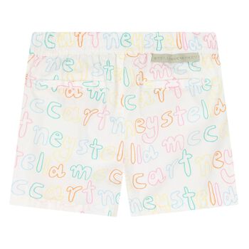 Younger Girls Ivory Cotton Shorts