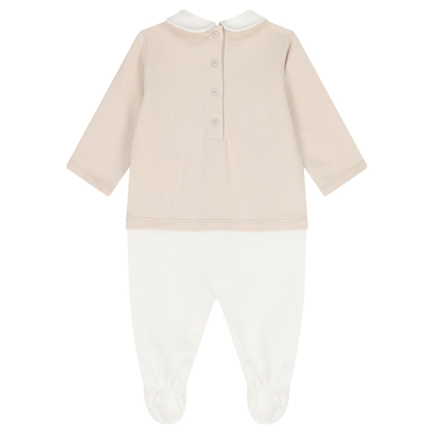 Beige & White Logo Babygrow Gift Set, 1, hi-res