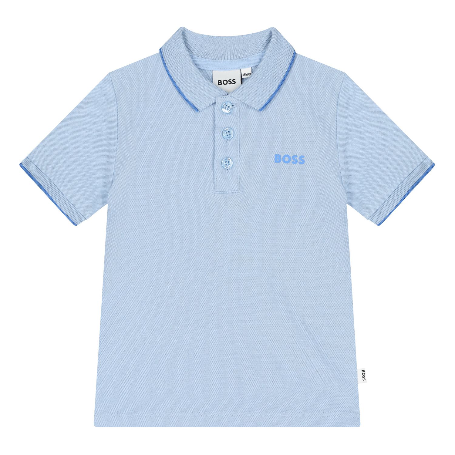 Younger Boys Blue Logo Polo Shirt, 5, hi-res