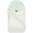 Baby Boys Ivory, Blue & Gold Pima Cotton Logo Nest, 1, hi-res