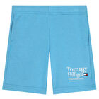 Boys Blue Logo Shorts, 1, hi-res