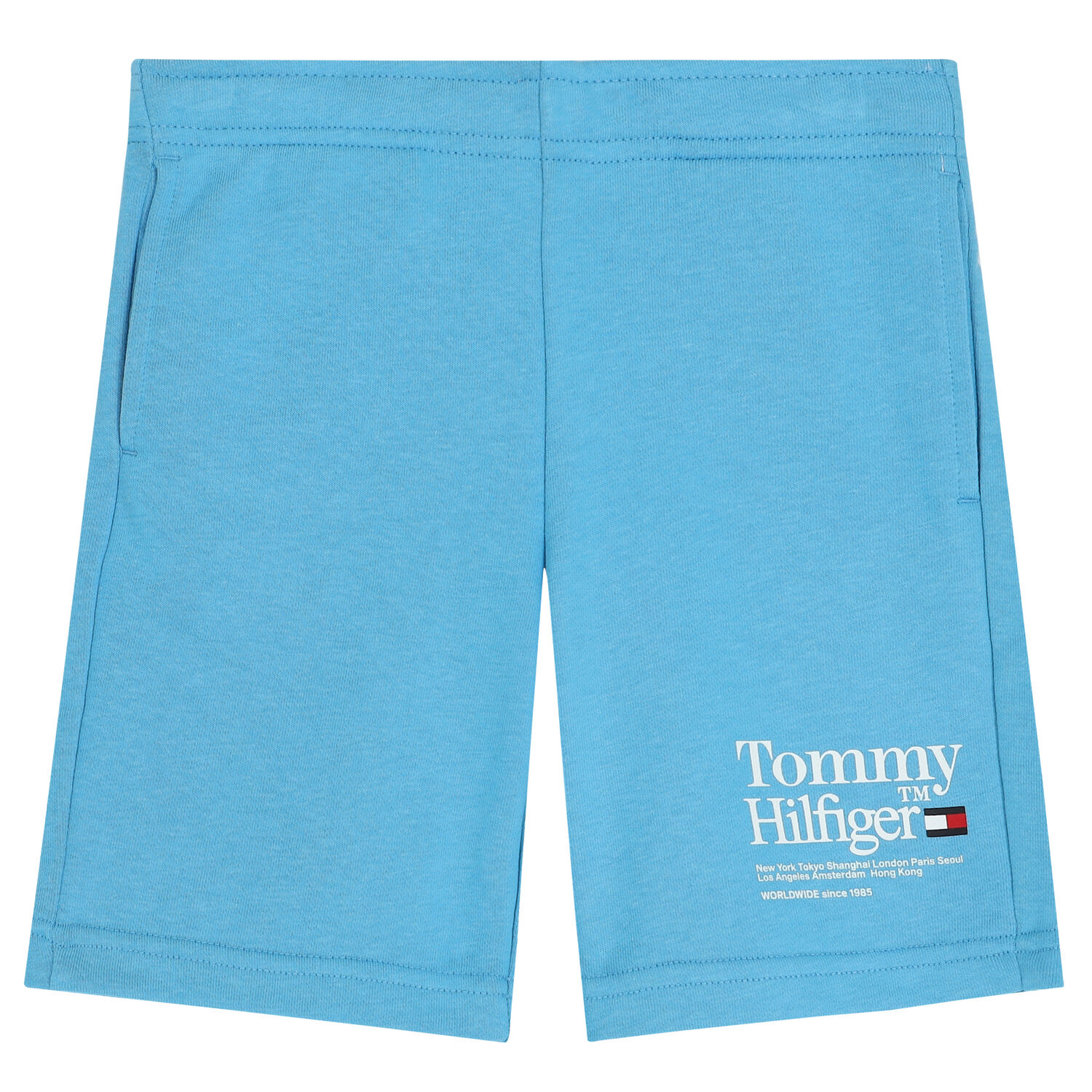 Boys Blue Logo Shorts, 1, hi-res