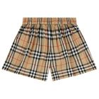 Beige Checkered Shorts , 1, hi-res