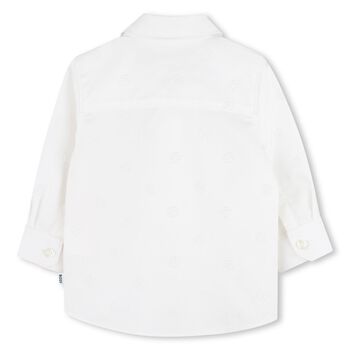 Younger Boys White Logo Shirt