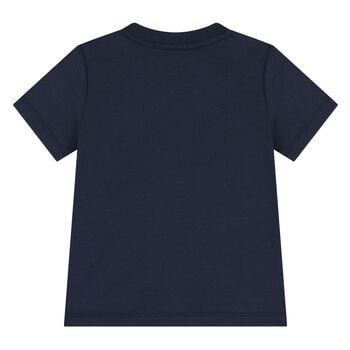 Younger Boys Navy Blue Logo T-Shirt 