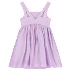 Girls Lilac Flower Linen Dress, 2, hi-res