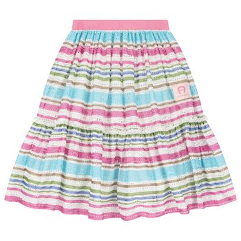 Girls Multi-Coloured Striped Skirt