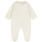 Ivory & Beige Teddy Bear Logo Babygrow, 1, hi-res