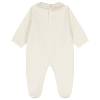 Ivory & Beige Teddy Bear Logo Babygrow