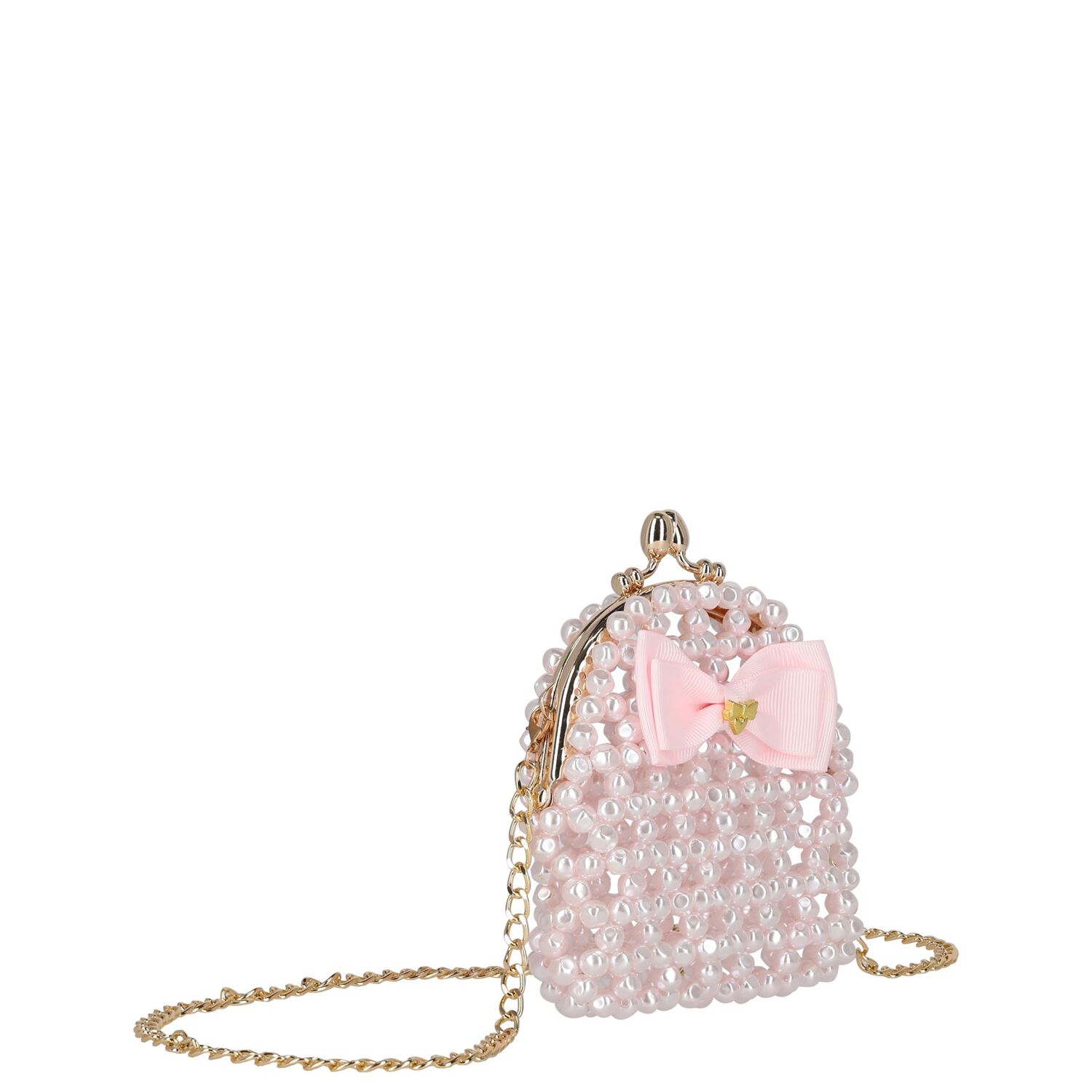 Girls Pink Pearl Handbag, 1, hi-res