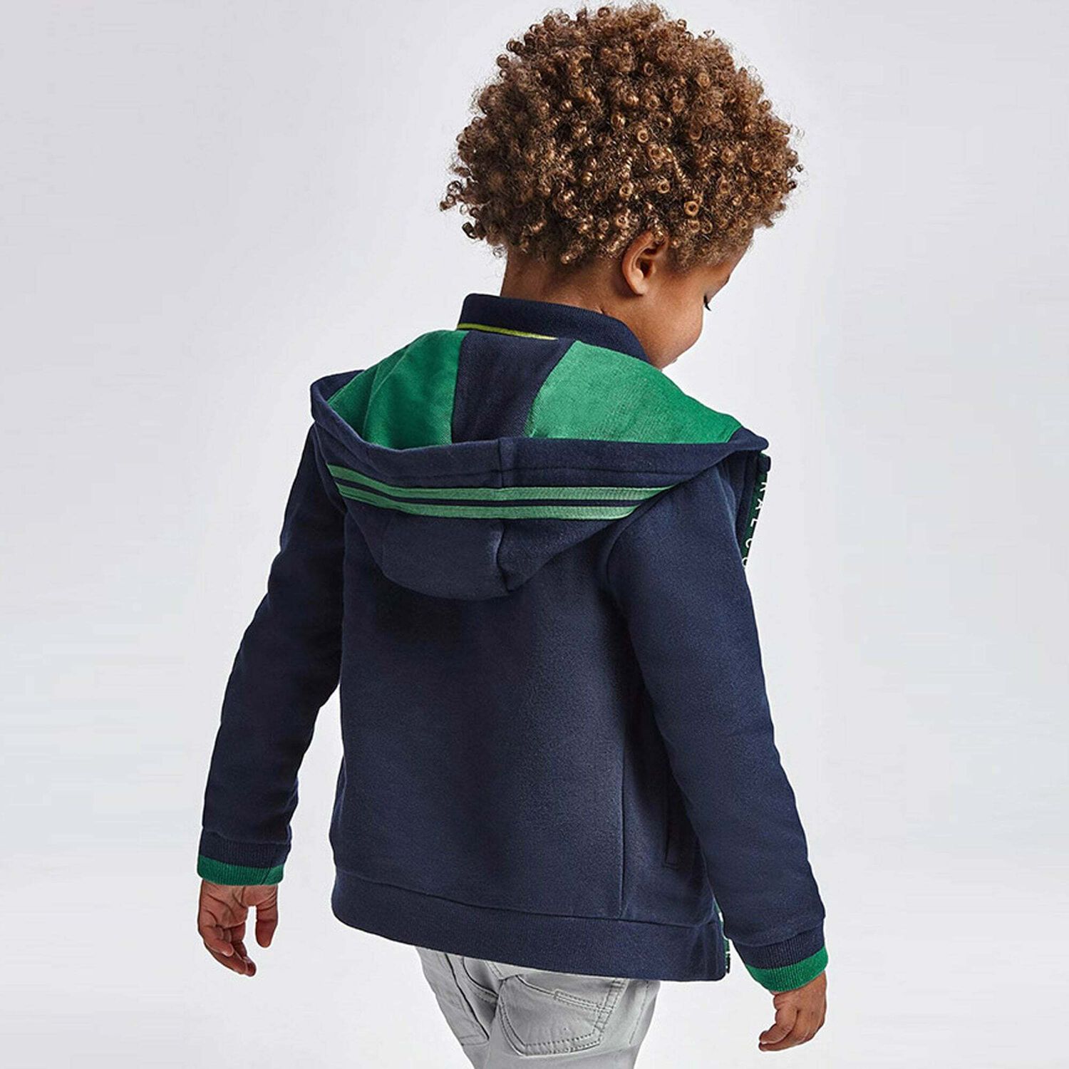 Boys Navy Logo Zip Up Top, 1, hi-res image number null