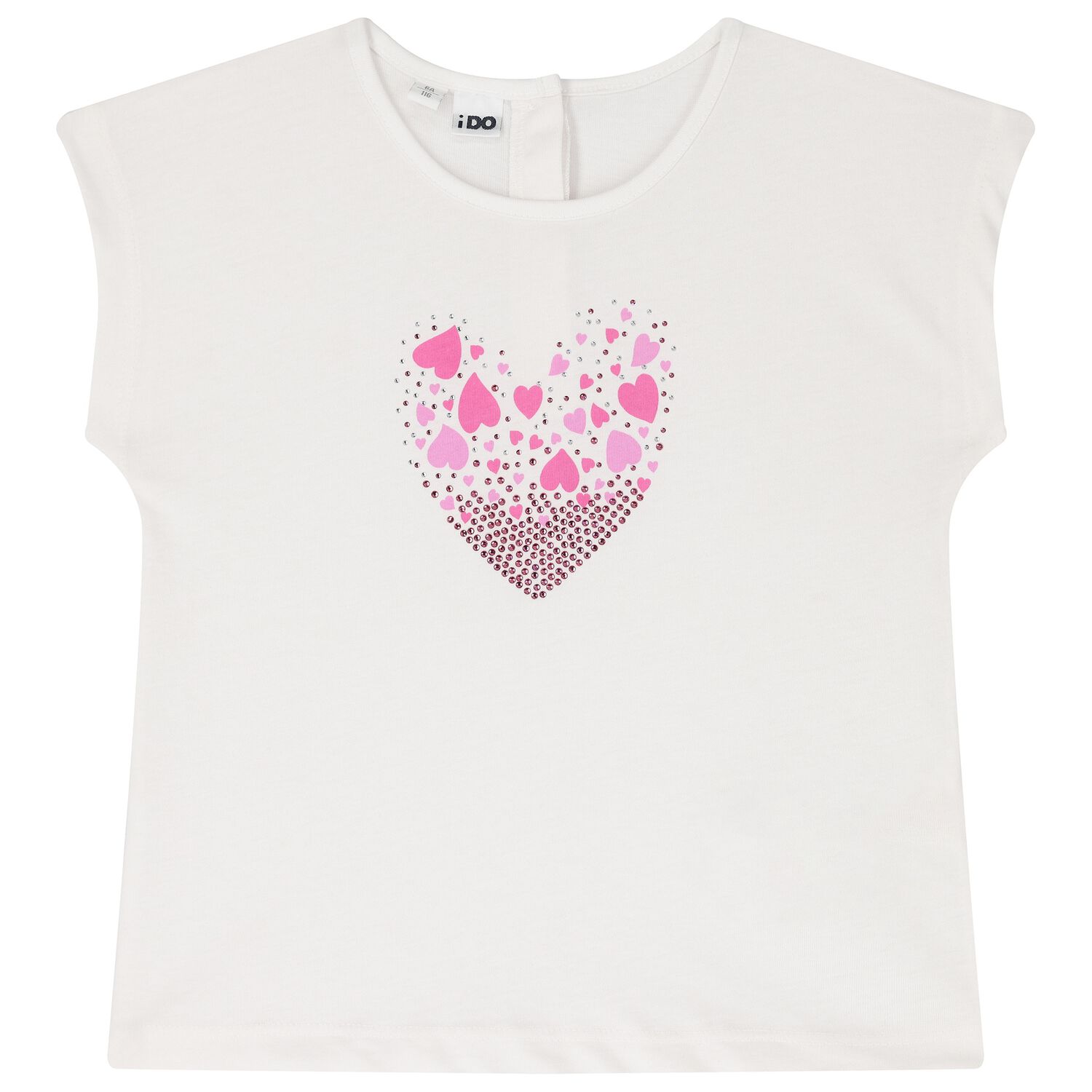 Girls White Heart Top, 1, hi-res image number null