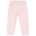 Younger Girls Pink Ruffle Joggers, 1, hi-res
