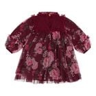 Baby Girls Red Floral Tulle Nadiya Dress, 1, hi-res