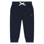 Younger Boys Navy Logo Joggers, 1, hi-res