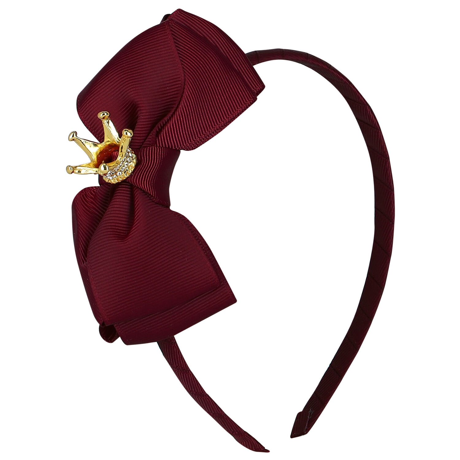 Girls Burgundy Bow Headband, 6, hi-res