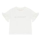 Younger Girls White Logo T-Shirt, 1, hi-res