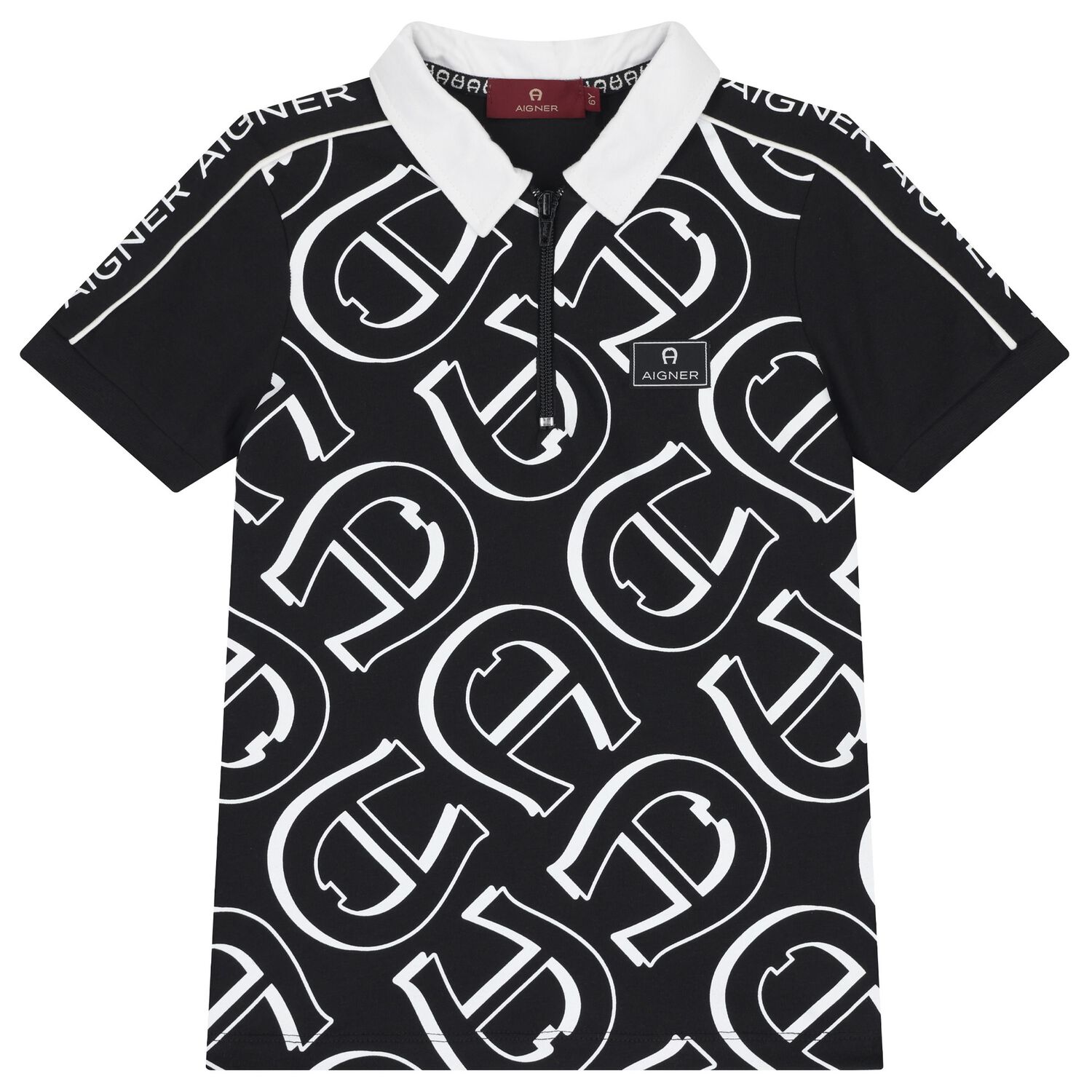 Boys Black Logo Polo Shirt, 2, hi-res image number null