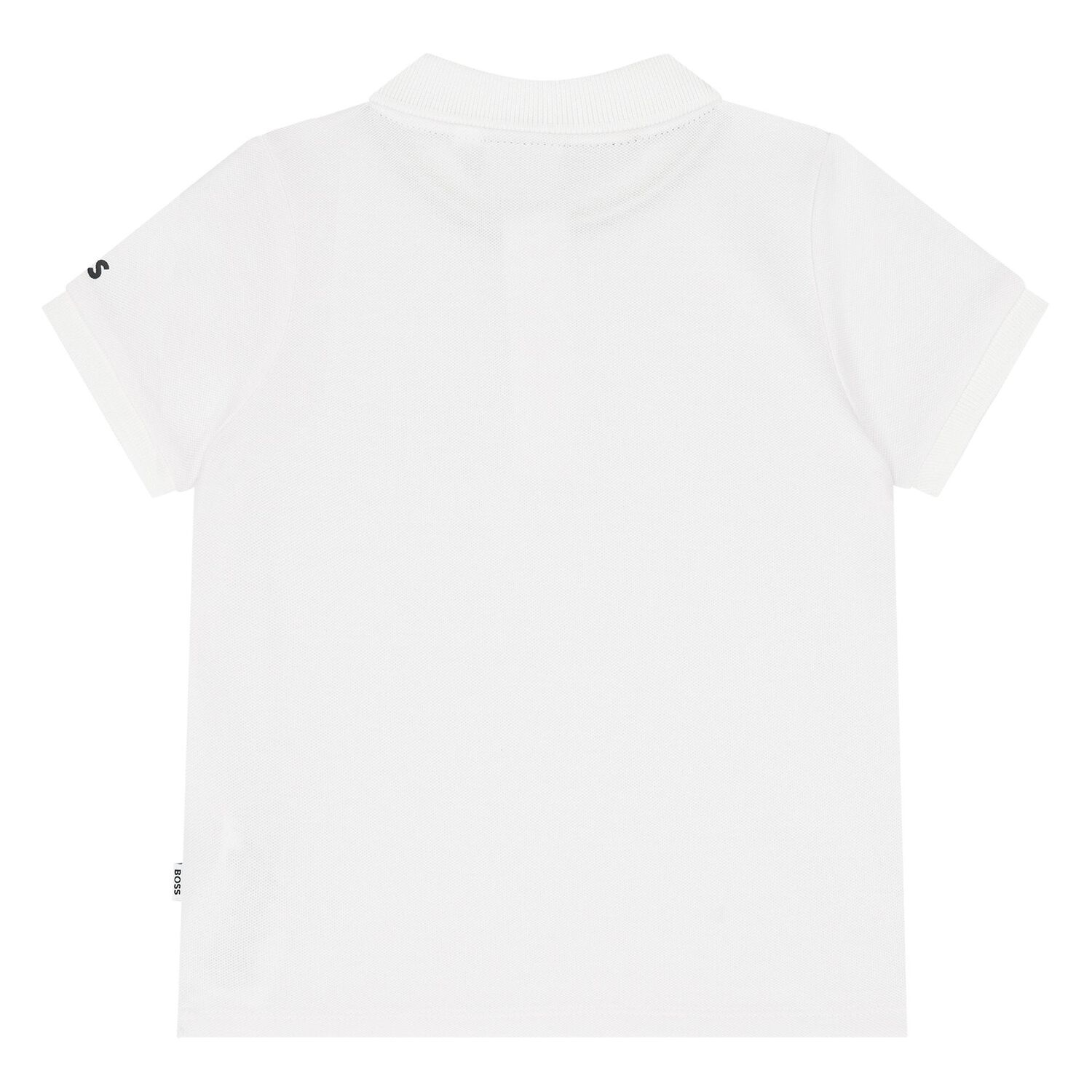 Younger Boys White Logo Polo Shirt, 1, hi-res