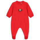 Red Teddy Bear Logo Babygrow, 4, hi-res