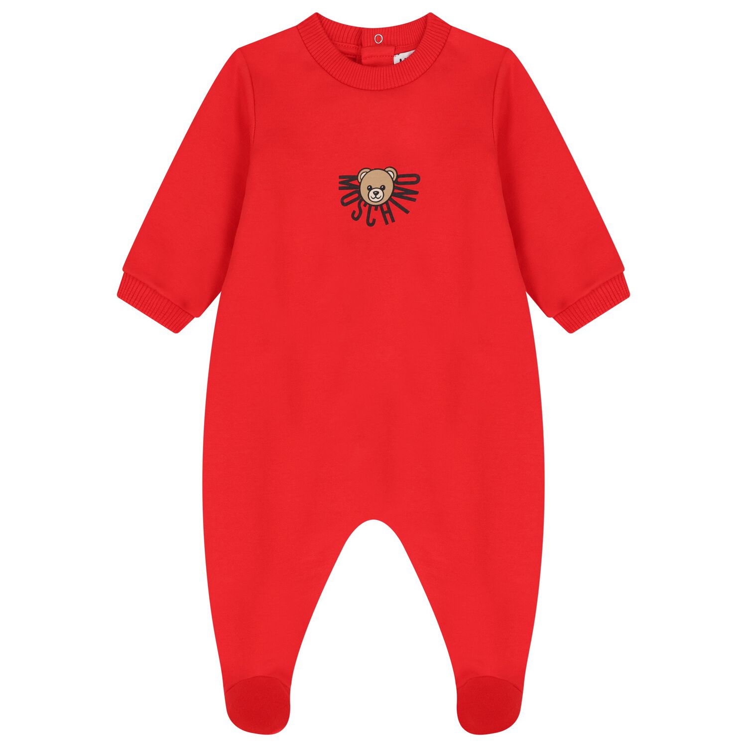 Red Teddy Bear Logo Babygrow, 4, hi-res