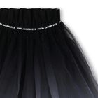 Girls Black Logo Tulle Skirt, 1, hi-res