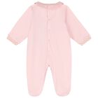Baby Girls Pink Logo Babygrow, 3, hi-res