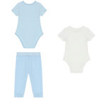 Baby Boys Blue & White Logo Gift Set, 1, hi-res