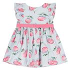 Younger Girls Blue & Pink Cherry Dress, 2, hi-res